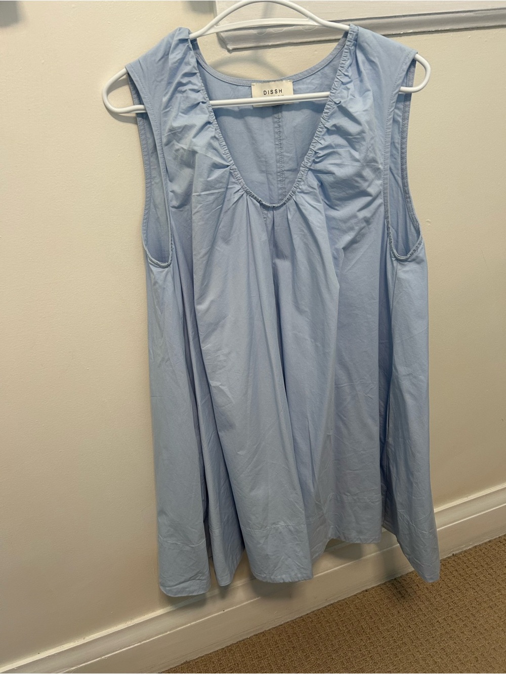 DISSH Pale Blue Sleeveless poplin dress